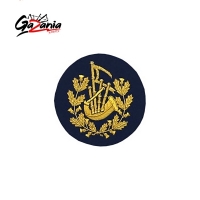 Pipe Major Badge Gold Bullion on Blue