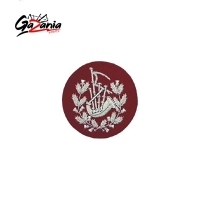 Pipe Major Badge Silver Bullion on Red