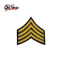 4 Stripe Chevrons Badge Gold Bullion on Black