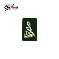   Bagpipe Badge Silver Bullion on Green