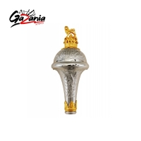 Embossed Chrome Plated Head with Lion & Crown Finial