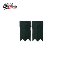  Plain Dark Green Pointed Kilt Sock Flashes