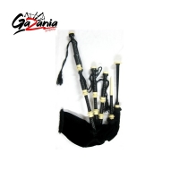   Black ROSEWOOD bagpipe, VELVET BAG cover with BLACK SILK DRONE cord, with IVORY COLOR Sole, Scroll