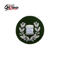 Drum Major Badge Silver Bullion on Green