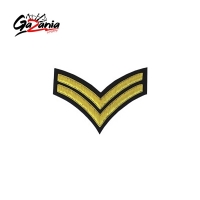 2 Stripe Chevrons Badge Gold Bullion on Black