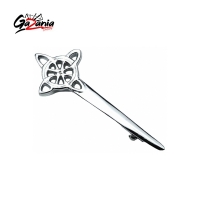 New Deluxe Scottish & Irish Celtic Head Kilt Pin with Chrome Finish