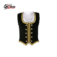 Black Cotton Velvet Vest