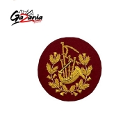 Pipe Major Badge Gold Bullion on Red