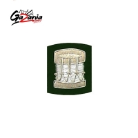 Drum Badge Silver Bullion on Green